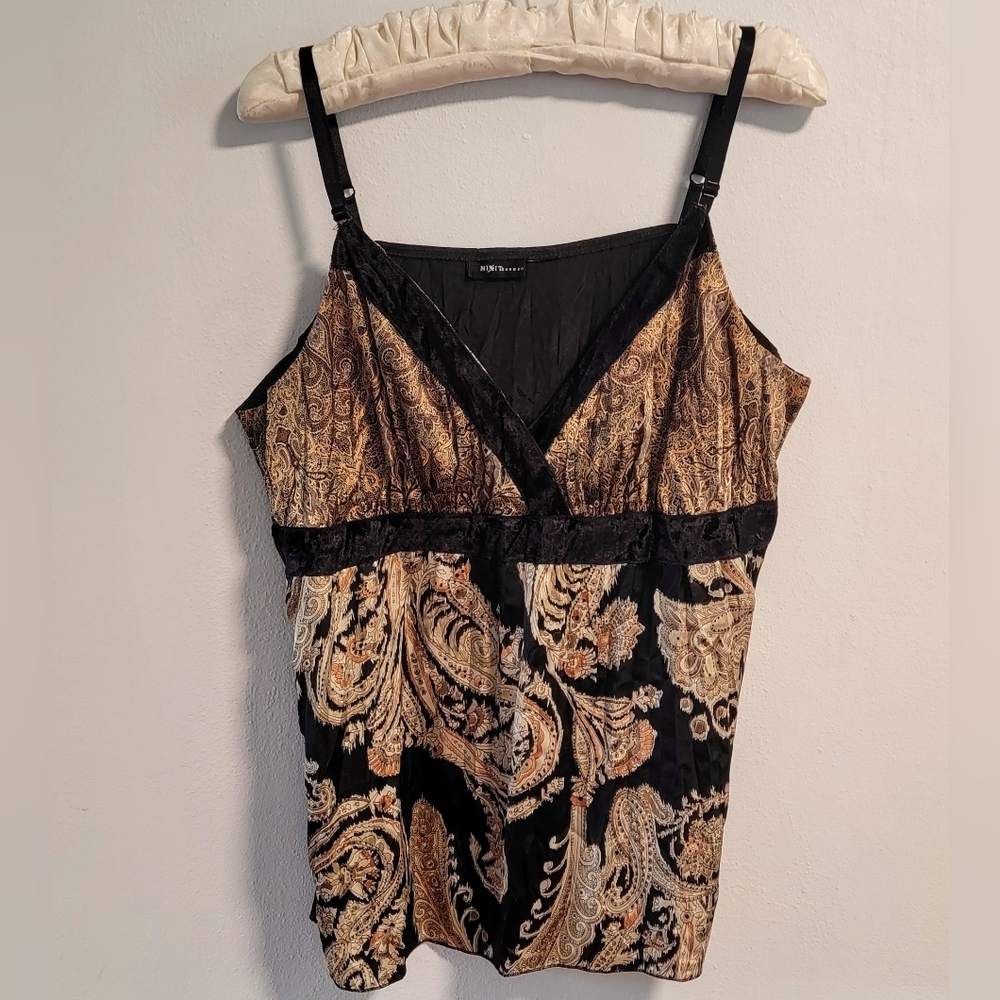 Y2K Babydoll Whimsigoth Forest Fairy Crushed Velvet Camisol Tank Top Mix It XL
